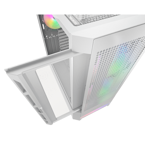 Cougar AIRFACE RGB Mid Tower ATX Computer Case, Tempered Glass Side Panel, 3 x 120mm ARGB Fans Pre-Installed, White