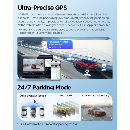 VIOFO A229 Plus 2K QHD 2-Channel Dash Cam