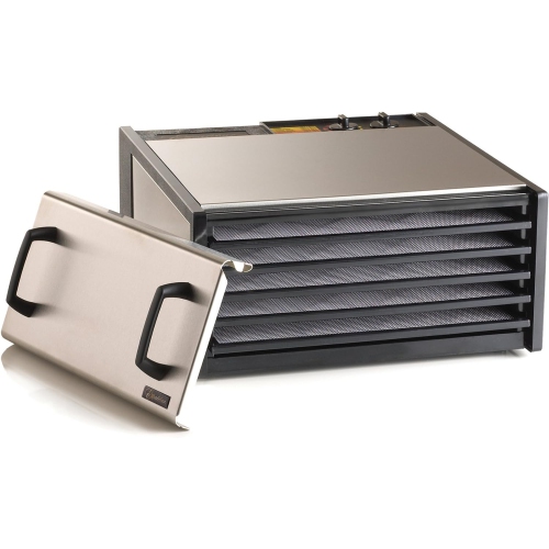 Excalibur D500S 5-Tray Electric Food Dehydrator with Clear Door for Viewing Progress Features 26-Hour Timer Temperature Settings and Automatic Shut