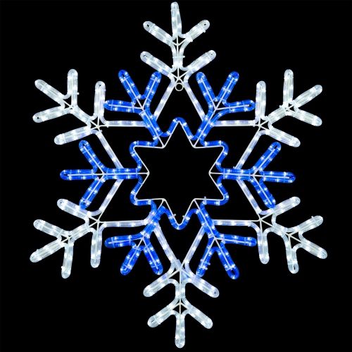Novelty Lights Christmas Snowflake LED Rope Light Sculpture, Pure White