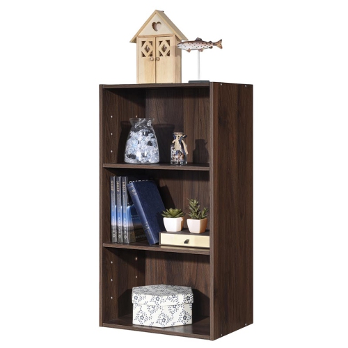 Topbuy 3-Tier Storage Cabinet Multi-functional Display Open shelf Bookcase MDF Coffee