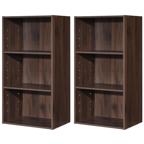Topbuy 3-Tier Storage Cabinet Multi-functional Display Open shelf Bookcase MDF Coffee