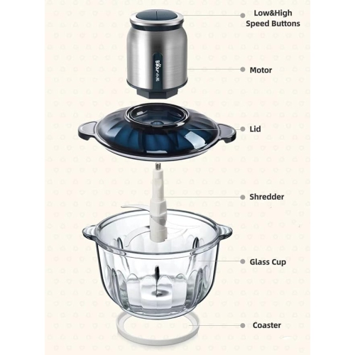 BEAR Food Processor-Food Chopper Electric Dual Speed for Meat, Vegetable, Cheese
