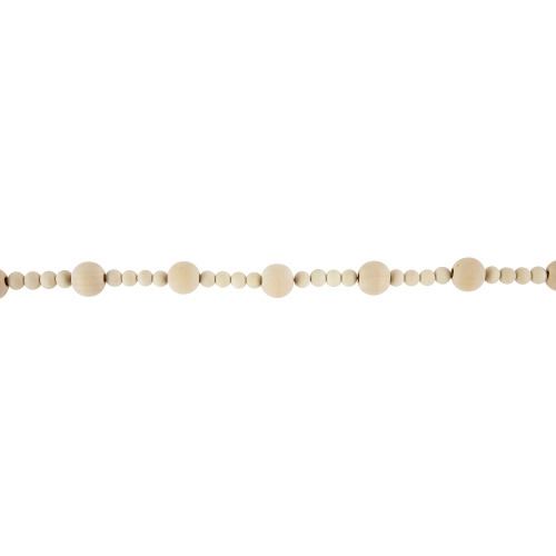 6' Cream Wooden Beads Christmas Garland, Unlit