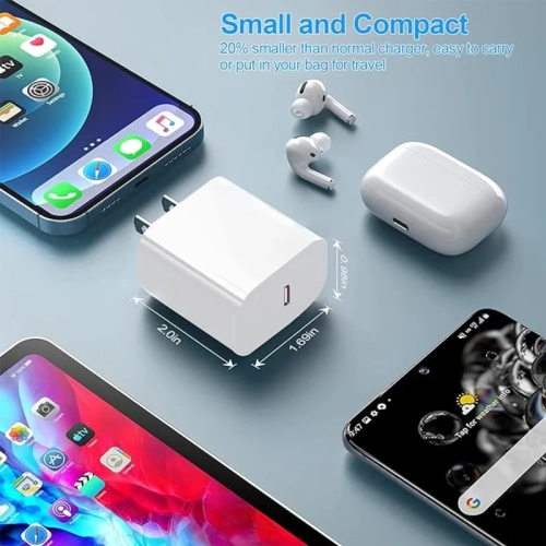USB C Charger, 2-Pack 20W iPhone 12 Fast Charger Block USB Type C Wall Charger with PD 3.0, Durable Compact USB-C Power Delivery Adapter Compatible