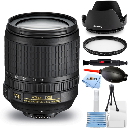 NIKON  Af-S Dx Nikkor 18-105MM F/3.5-5.6G Ed Vr Lens - Uv Bundle New In Box In White