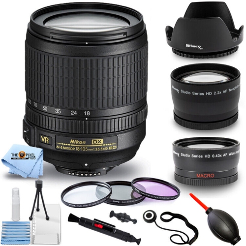 NIKON  Af-S Dx Nikkor 18-105MM F/3.5-5.6G Ed Vr + Telephoto And Wide Angle Lenses