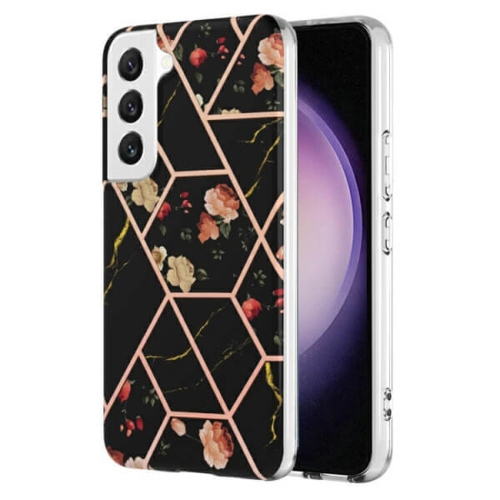 【SuperShield】For Samsung Galaxy S23 Plus TPU Soft Case Slim Cute Men Women Lady Silicone Shockproof Protective Marble Case - Black With Free Tempered