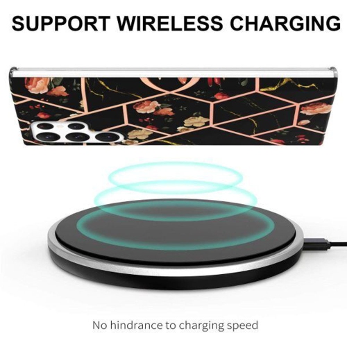 【SuperShield】For Samsung Galaxy S23 Plus TPU Soft Case Slim Cute Men Women Lady Silicone Shockproof Protective Marble Case - Black With Free Tempered