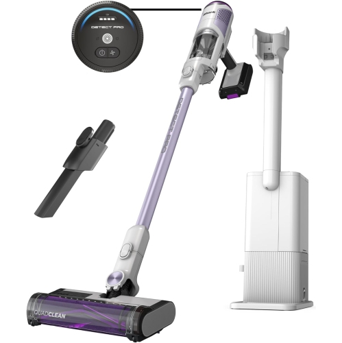 SHARK  Cordless Detect Pro 1.3L Auto-Empty System With Hepa Filter, Up to 40-Minute Runtime, Includes 8" Crevice Tool, White/ash Purple (Canadian Edition) Excellent vacuum for a cordless