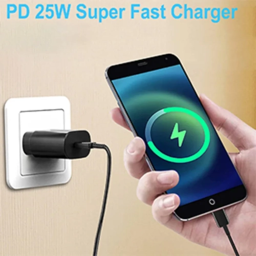 Chargeur rapide USB-C de 25 W compatible avec les téléphones Galaxy S23/S22/S21/S20 de Samsung, série Z Fold/Z Flip, Note20, A53/A54 | Bloc de