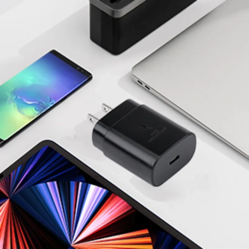 Chargeur rapide USB-C de 25 W compatible avec les téléphones Galaxy S23/S22/S21/S20 de Samsung, série Z Fold/Z Flip, Note20, A53/A54 | Bloc de