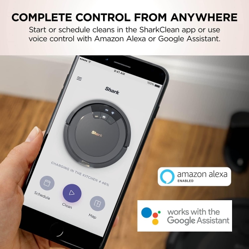 Shark AV753 ION Robot Vacuum, Tri-Brush System, WiFi Connected, 120 Min Runtime, Works with Alexa, Multi Surface Cleaning, Grey