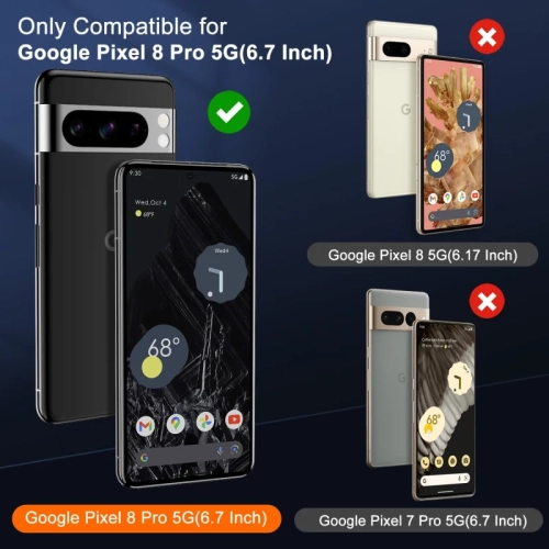 Protecteur d'écran pour Pixel 8 de Google - installation facile, verre trempé 9H mm avec protecteurs d'objectif - transparent HD, antirayure