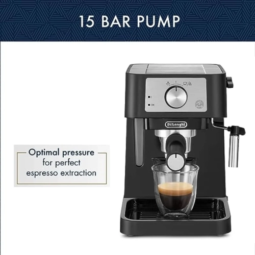 Manual Espresso Machine Latte Cappuccino Maker 15 Bar Pump