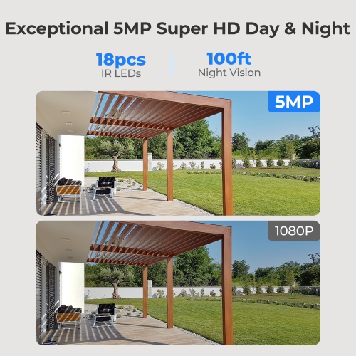 Reolink 5MP 8-Channel PoE Security Camera System, 2TB HDD Built-in, Person/Vehicle Detection, No Subscription Fee