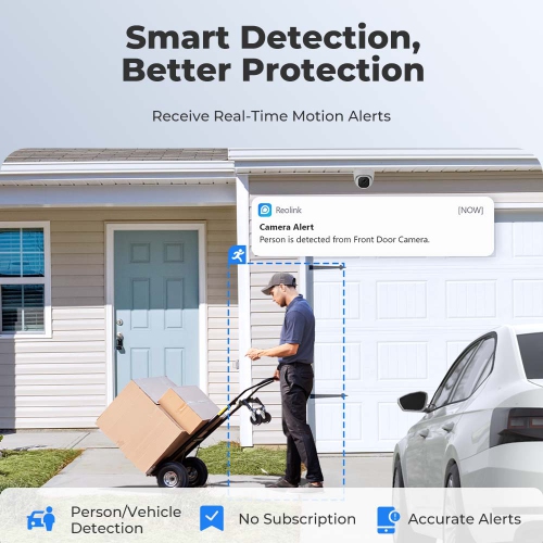Reolink 5MP Person/Vehicle Detection Smart PoE IP Security Camera, 100ft Night Vision, Audio Recording