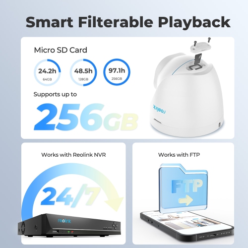 Reolink 5MP Person/Vehicle Detection Smart PoE IP Security Camera, 100ft Night Vision, Audio Recording