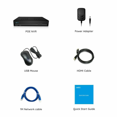 Reolink – Enregistreur vidéo réseau 4K à 8 canaux, prise en charge jusqu'à 12 Mpx, alimentation par Ethernet, HDD 2 To intégré, sans frais