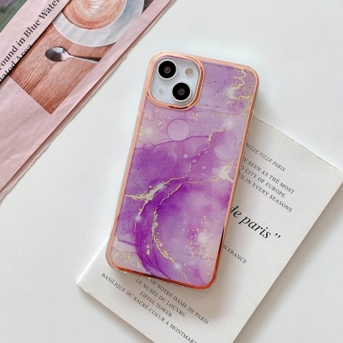 【SuperShield】For Apple iPhone 14 Pro TPU Soft Case Slim Cute Men Women Lady Silicone Shockproof Protective Flower Pattern Case - Purple With Free