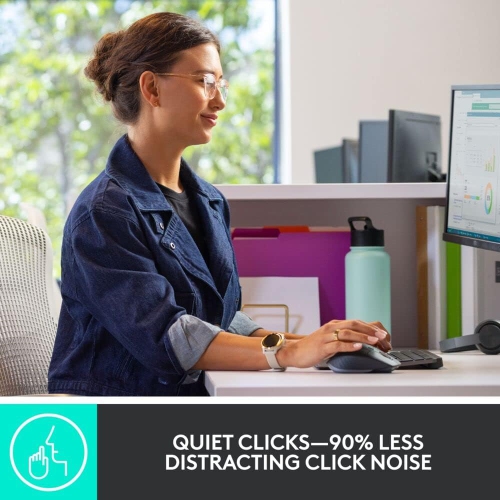 Logitech MX Keys Combo for Business/Gen 2 - Full Size Wireless Keyboard, Mouse and Palm Rest - Bluetooth, Logi Bolt, Quiet Clicks,