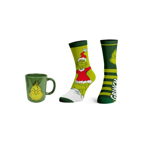 Ensemble de 2 paires de mi-chaussettes et de tasses 14&nbsp;oz de Grinch