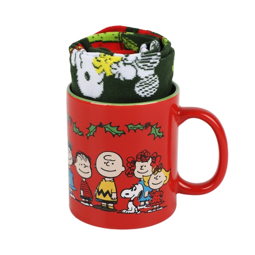 Peanuts Snoopy Christmas Crew Sock & 14oz Mug Combo