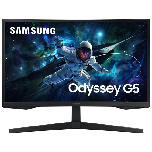 Samsung Odyssey G5 27" QHD 165Hz 1ms GTG Curved VA LED FreeSync Gaming Monitor – Black