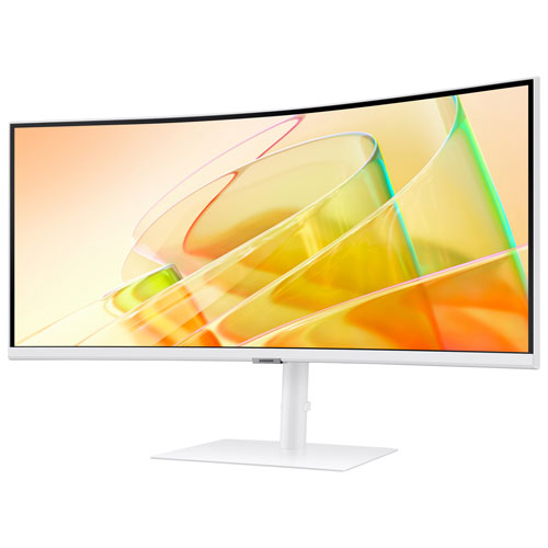 Moniteur FreeSync 34 po DEL VA incurvé WQHD 100 Hz de Samsung avec temps de réponse de 5 ms gris à gris - Blanc chaud