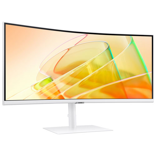 Moniteur FreeSync 34 po DEL VA incurvé WQHD 100 Hz de Samsung avec temps de réponse de 5 ms gris à gris - Blanc chaud
