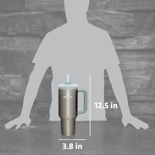 Stanley Quencher – gobelet isotherme en acier inoxydable de H2,0 oz FlowState avec couvercle et paille pour l’eau, le thé glacé ou le café, les