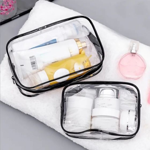 4 Pcs Transparent Makeup Bag Waterproof Storage Pvc Cosmetic Beauty Wash Travel