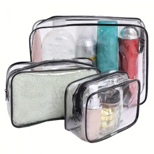 4 Pcs Transparent Makeup Bag Waterproof Storage Pvc Cosmetic Beauty Wash Travel