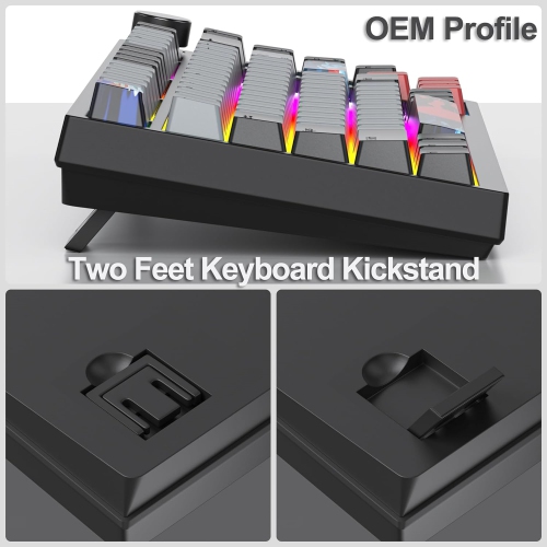 Wired 75% Percent Mechanical Keyboard, Hot Swappable, Red Switch, TKL Mechanical Keyboard, Gasket Mount, RGB Backlit Compact Gaming Keyboard with