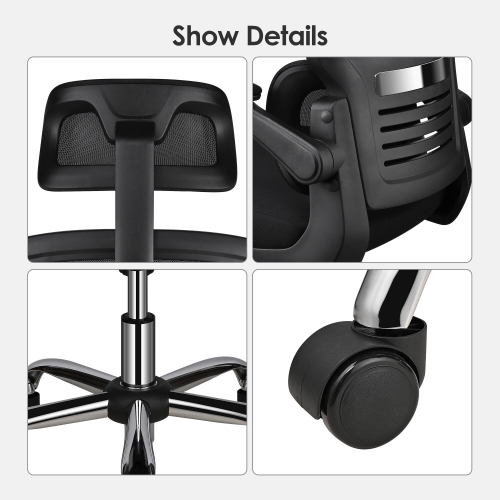 High Back Ergonomic Office Chair with Adjustable Headrest, Desk Chair Task Chair Computer Chair with Lumbar Support and 90° Flip-up Armrests