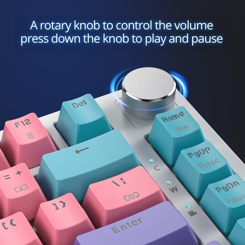 Wired 75% Percent Mechanical Keyboard, Hot Swappable, Red Switch, TKL Mechanical Keyboard, Gasket Mount, RGB Backlit Compact Gaming Keyboard with