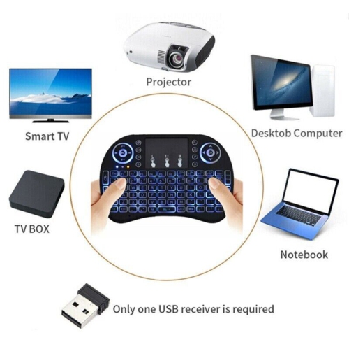 Mini-clavier sans fil pavé tactile de commande à distance pour téléviseur intelligent Android TV Box PC 2,4&nbsp;GH