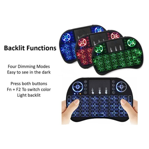 Mini-clavier sans fil pavé tactile de commande à distance pour téléviseur intelligent Android TV Box PC 2,4&nbsp;GH