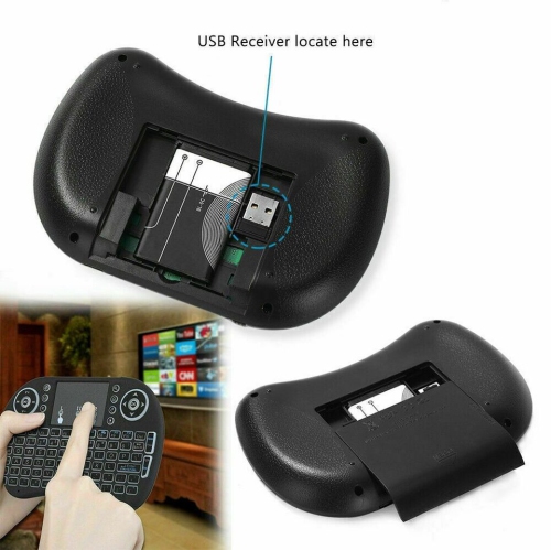 Mini-clavier sans fil pavé tactile de commande à distance pour téléviseur intelligent Android TV Box PC 2,4&nbsp;GH