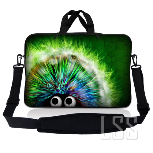 LSS  Laptop Skin Shop 17-17.3 Inch Neoprene Laptop Sleeve Bag Carrying Case With Handle And Adjustable Shoulder Strap - Hedgehog Design