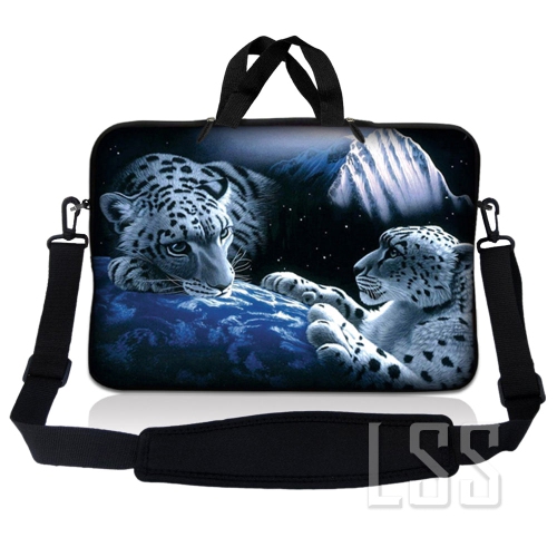 LSS  Laptop Skin Shop 10-11.6 Inch Neoprene Laptop Sleeve Bag Carrying Case With Handle And Adjustable Shoulder Strap - Mountain Lions