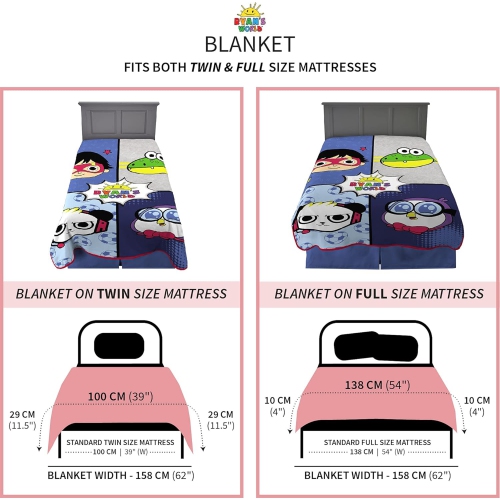 Ryan’s World" Bedding Ultra Soft Micro Raschel Throw Blanket for Kids