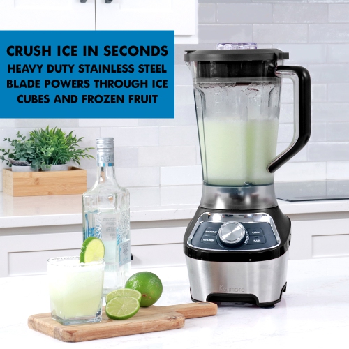 Kenmore 64 oz Stand Blender, 1200W, Smoothie, Ice Crush, Self-Clean Modes, Variable Speed, Black