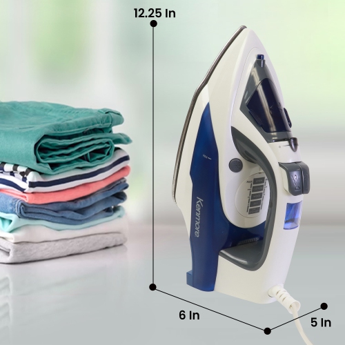 Kenmore Digital Power Steam Iron For Clothes, Stainless Steel Soleplate, Digital Temperature Control, 9 Fabric Presets, 1725W, Vertical Garment