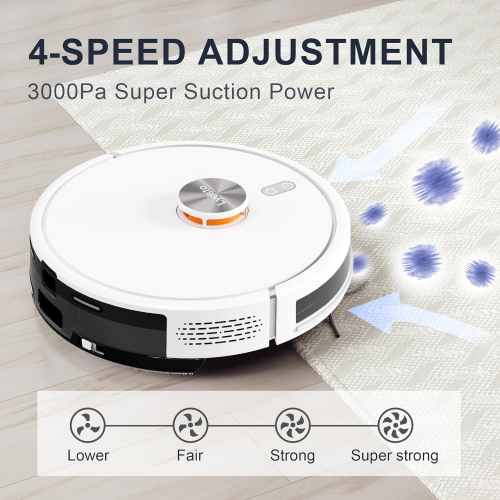 Lydsto R5 Robot Vacuum and Mop Combo with HEPA Self-Emptying Base, 3-in-1 Robotic Vacuum with Lidar Navigation-White
