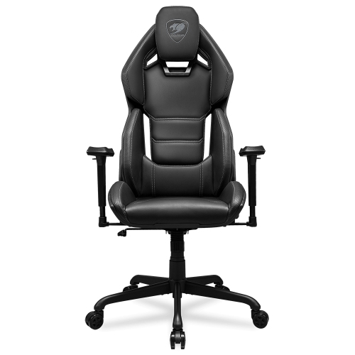 Cougar Hotrod Office Gaming Chair - Ergonomic, High Back Premium Breathable PVC Leather Reclining Backrest Headrest & Lumbar Cushions, Black