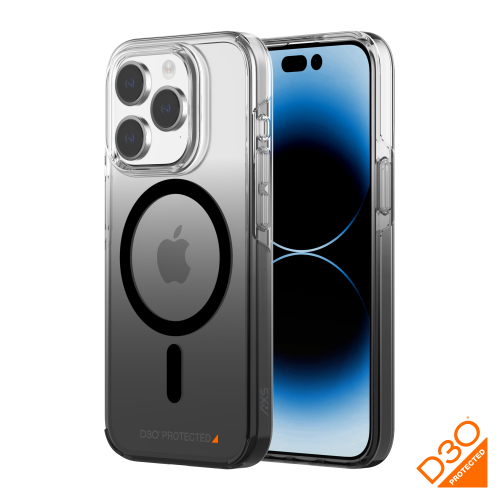 AXS Crystal Shield D3O® Case made with recycled materials MagSafe Compatible for Apple iPhone 15 Pro Max | Smoke Gradient