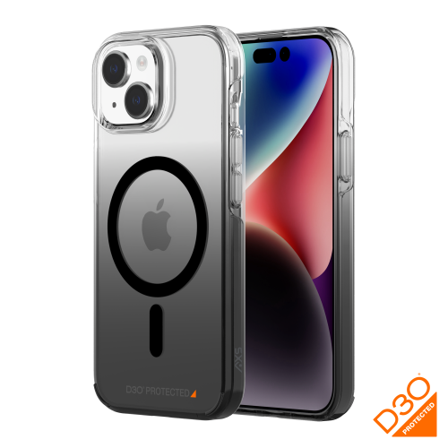 AXS Crystal Shield D3O® Case made with recycled materials Magsafe Compatible for Apple iPhone 15 | Smoke Gradient