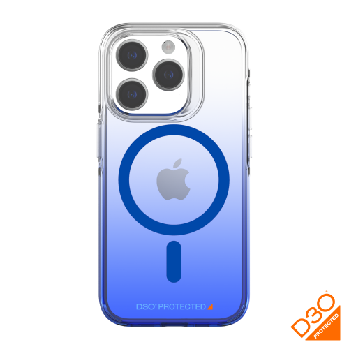 Étui Crystal Shield D3O® AXS fabriqué avec des matériaux recyclés MagSafe compatible avec Apple iPhone 15 Pro | Sapphire gradient