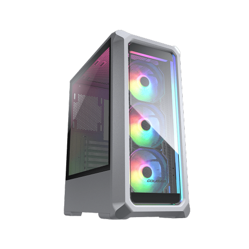 Cougar – Boîtier d'ordinateur mi-tour ATX ARCHON 2 RGB, panneau latéral en verre trempé, 3 ventilateurs 120&nbsp;mm ARGB préinstallés, blanc